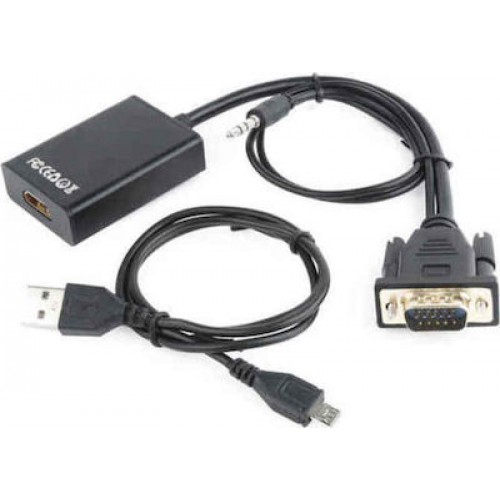 Μετατροπέας 3,5mm / USB-A / VGA αρσενικό σε HDMI θηλυκό