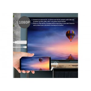 Προσαρμογέας 3 in 1 Mirascreen HDMI 1080P HDTV Cable, 2m Type-C - Micro USB / Lightning