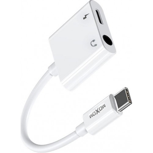 Αντάπτορας USB-C αρσενικό - 3,5mm ήχου USB-C θηλυκό ΛΕΥΚΟ MOXOM MX-AX19