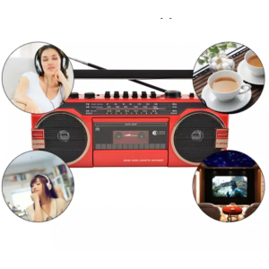 Φορητό Ραδιοκασετόφωνο BLUETOOTH-USB-SD Mp3 Ρεύματος - Μπαταρίας