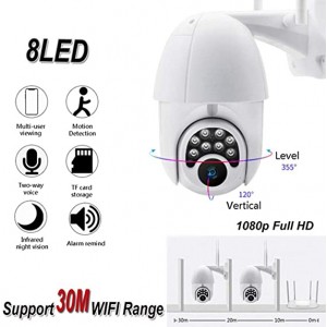 V380 Wifi camera 8 LED περιστρεφόμενη Full HD 1080P Αδιάβροχη 2mp 1080p