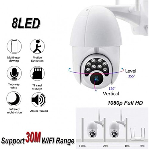 V380 Wifi camera 8 LED περιστρεφόμενη Full HD 1080P Αδιάβροχη 2mp 1080p