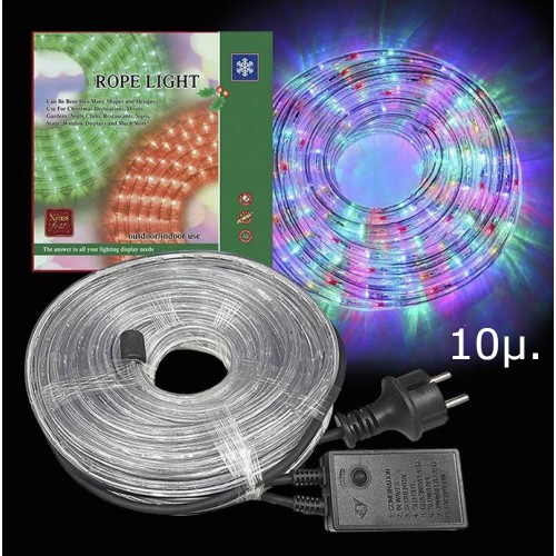 Φωτοσωλήνας LED με Διάφανο Καλώδιο Προγράμματα (10m)