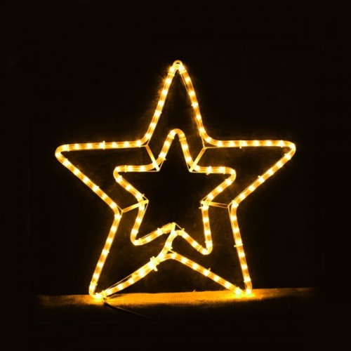 Αστέρι Διπλό Φωτοσωλήνας 55x55cm - Χριστουγεννιάτικο Σωλήνας