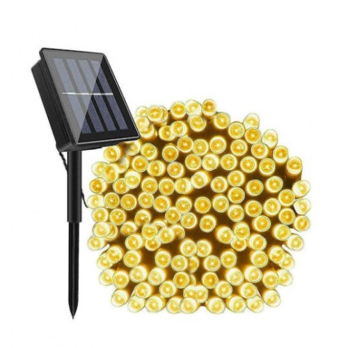 Solar Χριστουγεννιάτικα λαμπάκια 100 Led σε 3 Χρώματα - 8 Λειτουργίες Φωτισμού