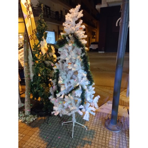 Λευκά Χριστουγεννιάτικα Δένδρα Φουντωτά 2.1m με Μεταλλική Βάση