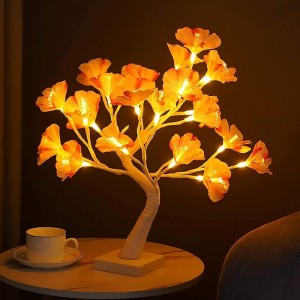 Χριστουγεννιάτικο διακοσμητικό φωτιζόμενο δεντράκι με λουλούδια θερμό χρώμα