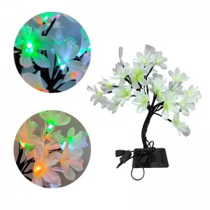 Χριστουγεννιάτικο μίνι διακοσμητικό φωτιζόμενο δεντράκι με λουλούδια RGB