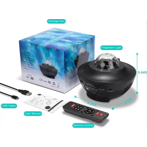 Περιστρεφόμενο Φωτιστικό Δωματίου LED με 21 σχέδια Starry Projector Light