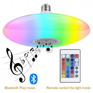 Λάμπα RGB LED-Ηχείο Bluetooth Multimedia E27 -CΤηλεχειριστήριο 24W - UFO