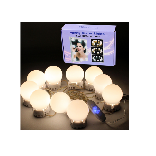 Usb αυτοκόλλητος Led φωτισμός Καθρέπτη-Mirror makeup 10τεμάχια