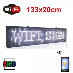 PIN1 Ηλεκτρονική Πινακίδα Κυλιόμενη Επιγραφή LED WiFi Αδιάβροχη 133x20cm