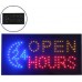 Open 24 Hours Πινακίδα LED με Κίνηση Μονής Όψης 48x25cm