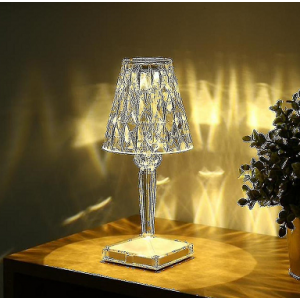 Διαφανές επιτραπέζιο φωτιστικό Crystal lamp επαναφορτιζόμενο με 3 φωτισμούς