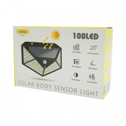 ΠΡΟΒΟΛΕΑΣ ΜΕ ΦΩΤΟΚΥΤΤΑΡΟ ΚΑΙ ΗΛΙΑΚΗ ΦΟΡΤΙΣΗ 100LED Q-L433