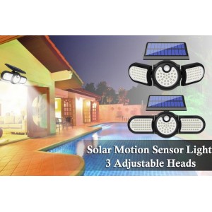 Τριπλός Ηλιακός Προβολέας Κήπου-Γκαράζ-Εξοχής 2.5W Αισθητήρα Κίνησης SH-1206