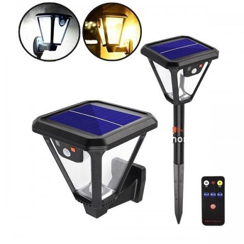 Επιτοίχιο & Επιδαπέδου ηλιακό φωτιστικό LED με 100smd 2in1 