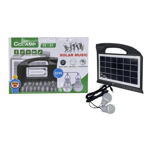 CL-23 Ηλιακό πακέτο Φακός-λαμπτήρες-usb-bluetooth-ραδιόφωνο 30W