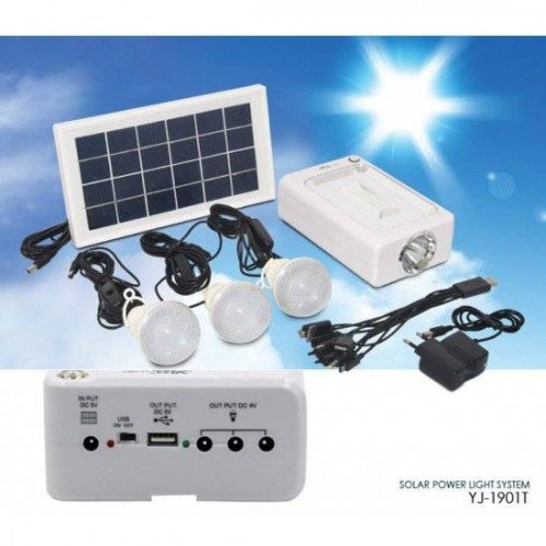 YJ 1901T ΗΛΙΑΚΟ ΣΥΣΤΗΜΑ ΦΩΤΙΣΜΟΥ - ΦΟΡΤΙΣΗΣ ΜΕ ΠΑΝΕΛ 3 ΛΑΜΠΕΣ LED