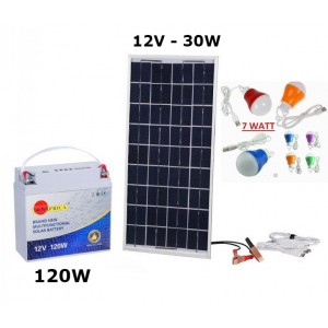 ΦΟΡΗΤΟ ΦΩΤΟΒΟΛΤΑΙΚΟ-ΗΛΙΑΚΟ ΣΥΣΤΗΜΑ 120W - ΠΑΝΕΛ 30W - 4 ΛΑΜΠΕΣ SOL8 