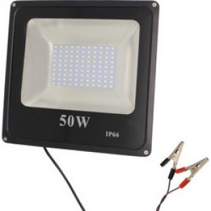 Προβολέας με κροκοδειλάκια 12v 50w αδιάβροχος SMD LED