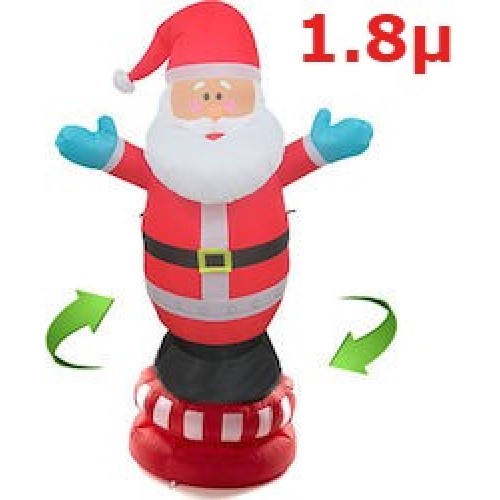 Χριστουγεννιάτικο Φουσκωτό Χιονάνθρωπος - Αυτόματη Περιστροφή 1.8m