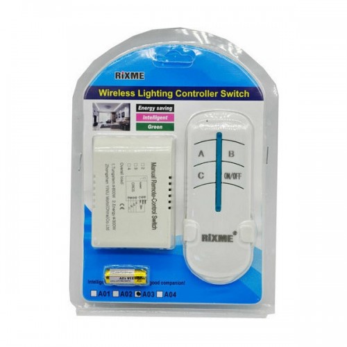 Ασύρματος διακόπτης ελέγχου φωτισμού RIXME WIRELESS 3 καναλιών Ασύρματος διακόπτης ελέγχου φωτισμού RIXME WIRELESS 3 καναλιών