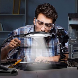 Μεγεθυντικός φακός Dylviw 2X Σφιγκτήρα-Βάση επιτραπέζια βάσης USB