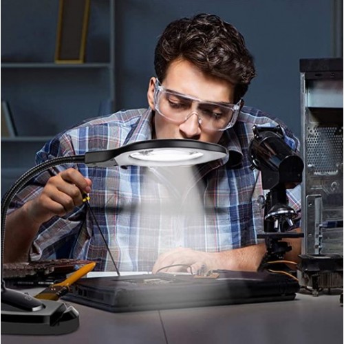 Μεγεθυντικός φακός Dylviw 2X Σφιγκτήρα-Βάση επιτραπέζια βάσης USB