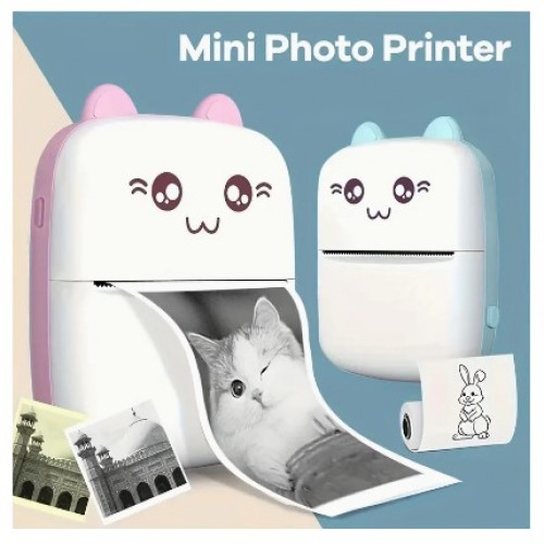 Φορητός Επαναφορτιζόμενος Θερμικός Ασύρματος Μίνι Εκτυπωτής Φωτογραφιών 