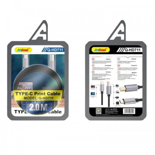 Andowl Καλώδιο εκτυπωτή Type-C 2.0M Q-HD711