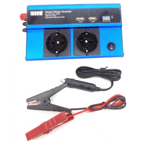 QY-7011 POWER INVERTER ΤΡΟΠΟΠΟΗΜΕΝΟΥ ΗΜΙΤΟΝΙΟΥ 12V TO AC 220V 1000W