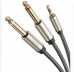 Καλώδιο στέρεο ήχου 3.5mm TRS σε διπλό καρφί μονοφωνικό 6.35mm 2μ. Q-HD725