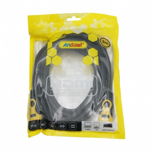 HDMI-HDMI ΚΑΛΩΔΙΟ 3m ANDOWL AN-QHD30