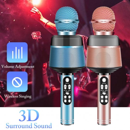 Q008 φορητό μικρόφωνο Bluetooth Karaoke με φώτα που αναβοσβήνουν