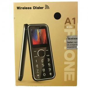 Mini Κινητό Wireless Dialer Mini Phone A1 Μαύρο LCD 1,44" 2 sim