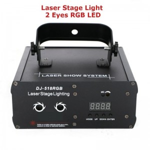 Laser Stage Light 2 Eyes RGB LED Laser Projector Disco DMX