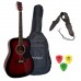Πακέτο Ακουστικής Κιθάρας με Θήκη-Ζώνη-Πέννες J.J Sunburst 