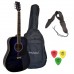 Πακέτο Ακουστικής Κιθάρας με Θήκη-Ζώνη-Πέννες J.J Sunburst 