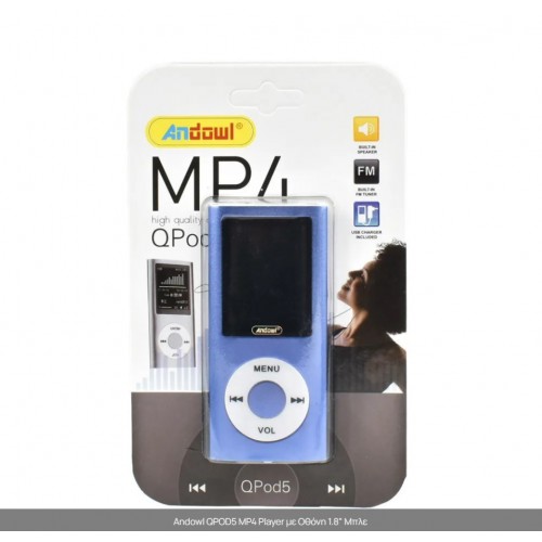 MP4-MP3 PLAYER ΜΕ ΟΘΟΝΗ 1.8" ΧΡΩΜΑΤΙΣΤΑ ANDOWL QPOD5