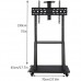 Βάση Τηλεόρασης Δαπέδου με ροδάκια 32” - 65″ έως 100kg