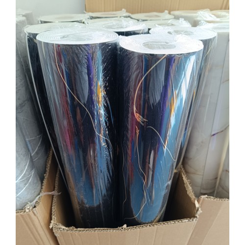 Ταπετσαρίες Αυτοκόλλητες Ρολό με εφέ Μαύρο-Χρυσό Μαρμάρου (1.2m x 3m)