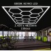 KIT2 Led Hexagon Επαγγελματικό Φωτιστικό Οροφής 700Watt 6000K 15 Κυψελών 2.43x4.83m