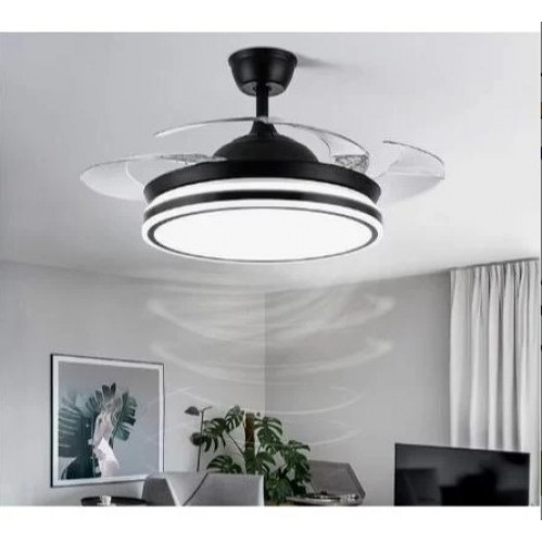 Ανεμιστήρας Οροφής με LED Φως & Τηλεχειριστήριο-Μαύρος Rixme RZ.FL-200W
