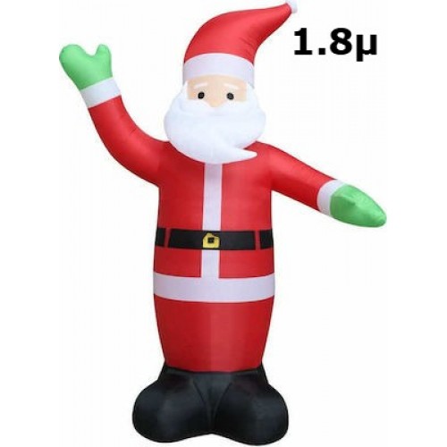 Φουσκωτός Χριστουγεννιάτικος Άγιος Βασίλης 1.80m Εξωτερικού Χώρου 