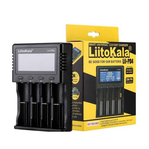 LiitoKala LII-PD4 Φορτιστής 4 Μπαταριών Li-ion/Ni-Cd/Ni-MH Μεγέθους AA/AAA/18650
