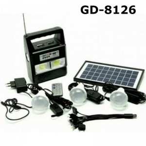 Φωτοβολταικό Σύστημα ηλιακού φωτισμού GD-8126 Ράδιο-Usb mp3