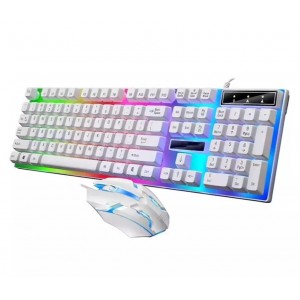 M-400 Σετ Gaming Πληκτρολόγιο με RGB φωτισμό & Ποντίκι (Αγγλικό US) Λευκό