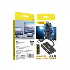 Q-HD322 Αντάπτορας USB σε HDMI/VGA 4K HDR