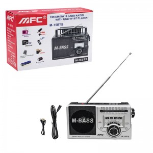 M-15BTS Φορητό Ραδιόφωνο FM AM SW με USB TF και Bluetooth